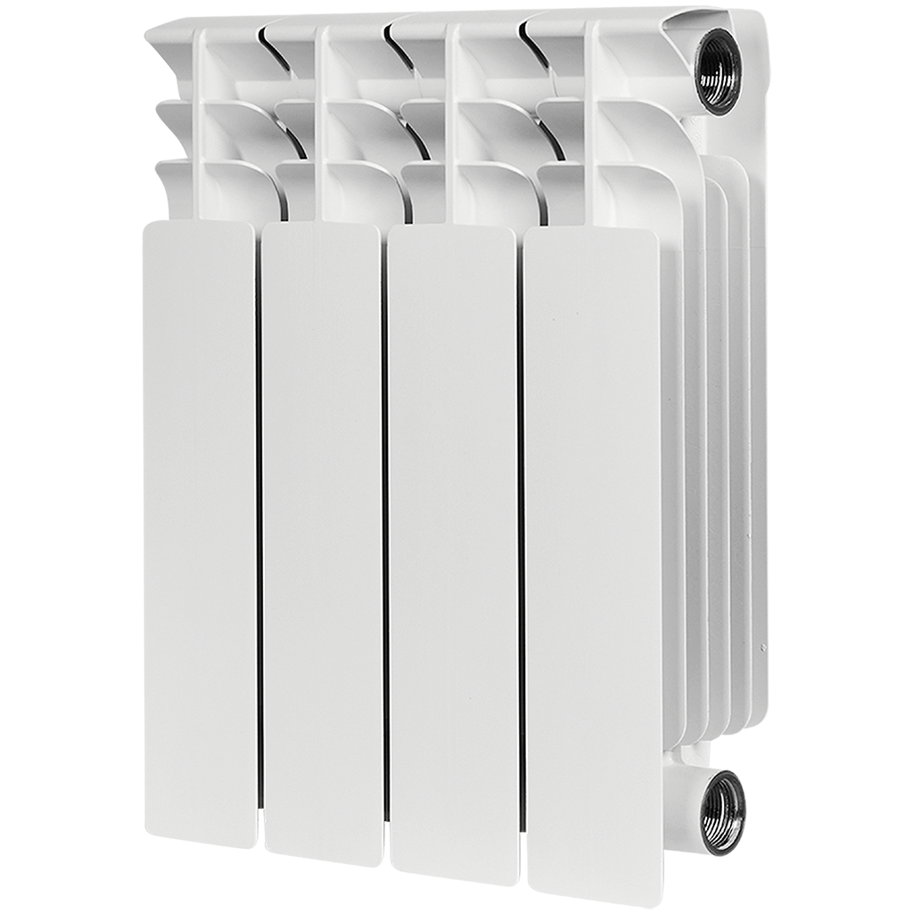 Радиатор биметаллический STOUT TITAN 350 4 секций боковое подключение (белый RAL 9016)