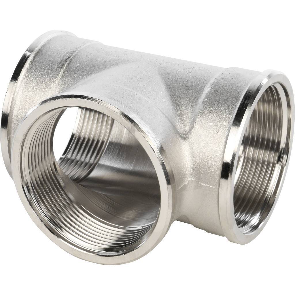 Тройник STOUT ВВ никелированный 2, SFT-0020-000002