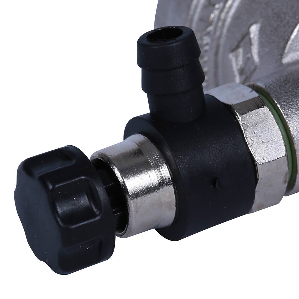 Кран шаровой BUGATTI Oregon с дренажем и воздухоотводчиком, (ручка-рычаг алюминий) внут-внут резьба 3/4