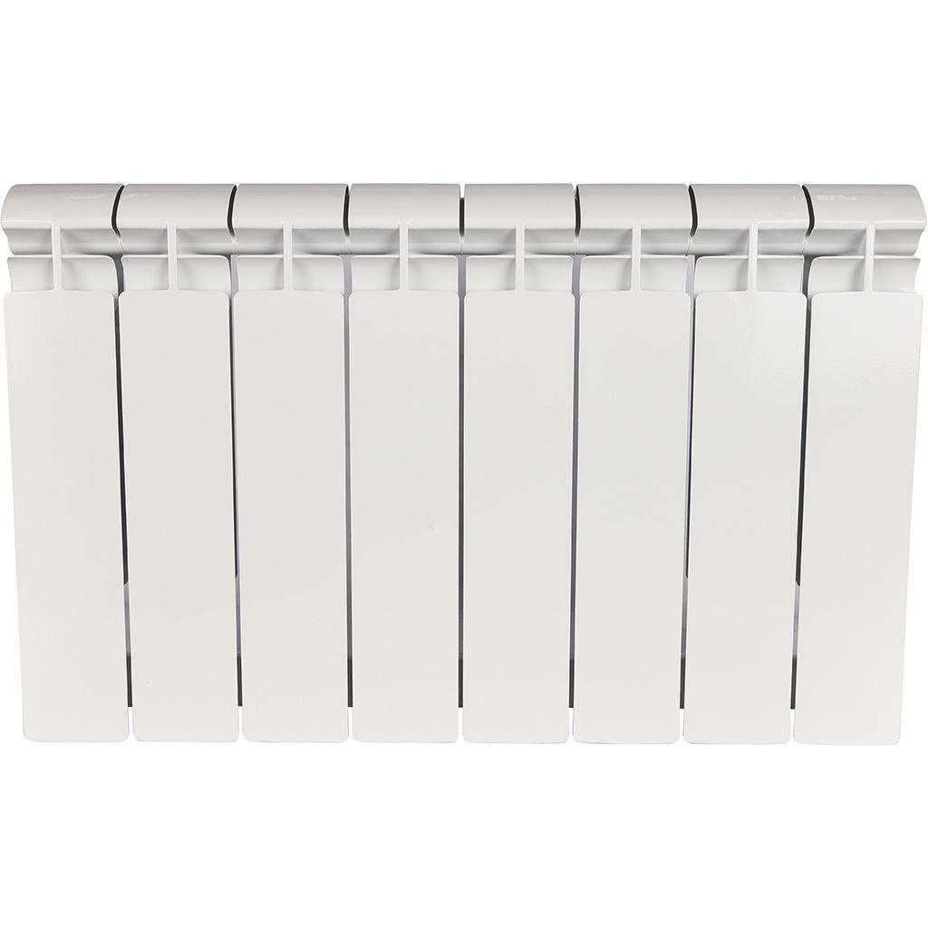 Радиатор биметаллический STOUT ALPHA 350 8 секций боковое подключение (белый RAL 9016)