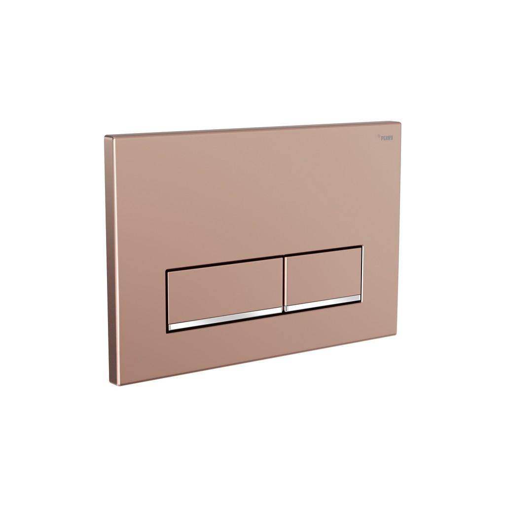 Панель смыва РЕХАУ NOVA LONG 002 с прямоугольными клавишами, пластик, розовое золото, нижняя полоса клавиш хром, глянцевый, 19102561001