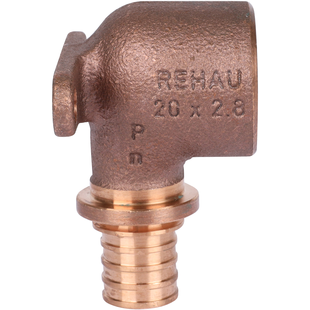 Угольник настенный РЕХАУ RAUTITAN с внутр. резьбой 20-Rp 3/4 RX+ для труб из сшитого полиэтилена аксиальный
