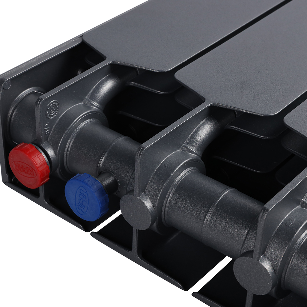 Радиатор биметаллический RIFAR SUPReMO VENTIL 350 SVR 4 секций нижнее правое подключение (Цвет ТИТАН), 4RS35.VR-4-TI