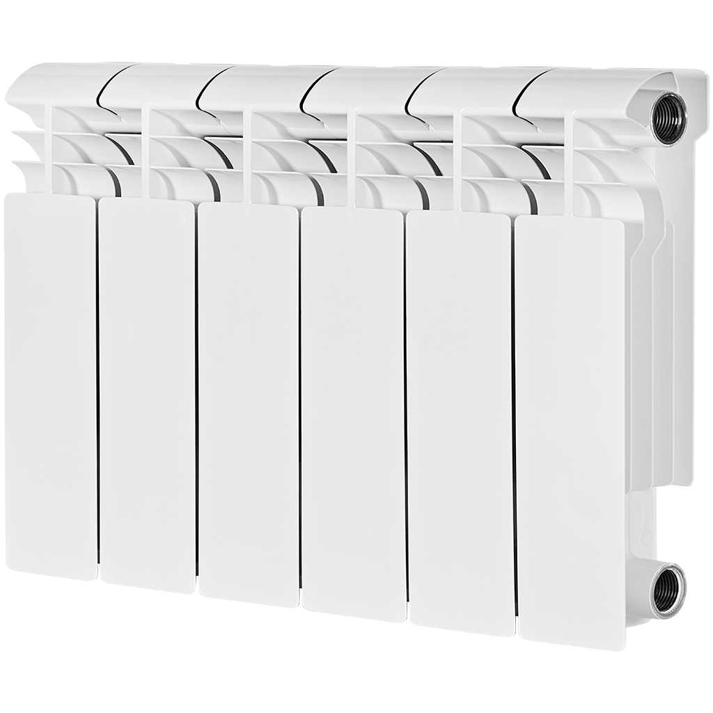 Радиатор биметаллический STOUT VEGA 200 6 секций боковое подключение (белый RAL 9016), SRB-1310-020006