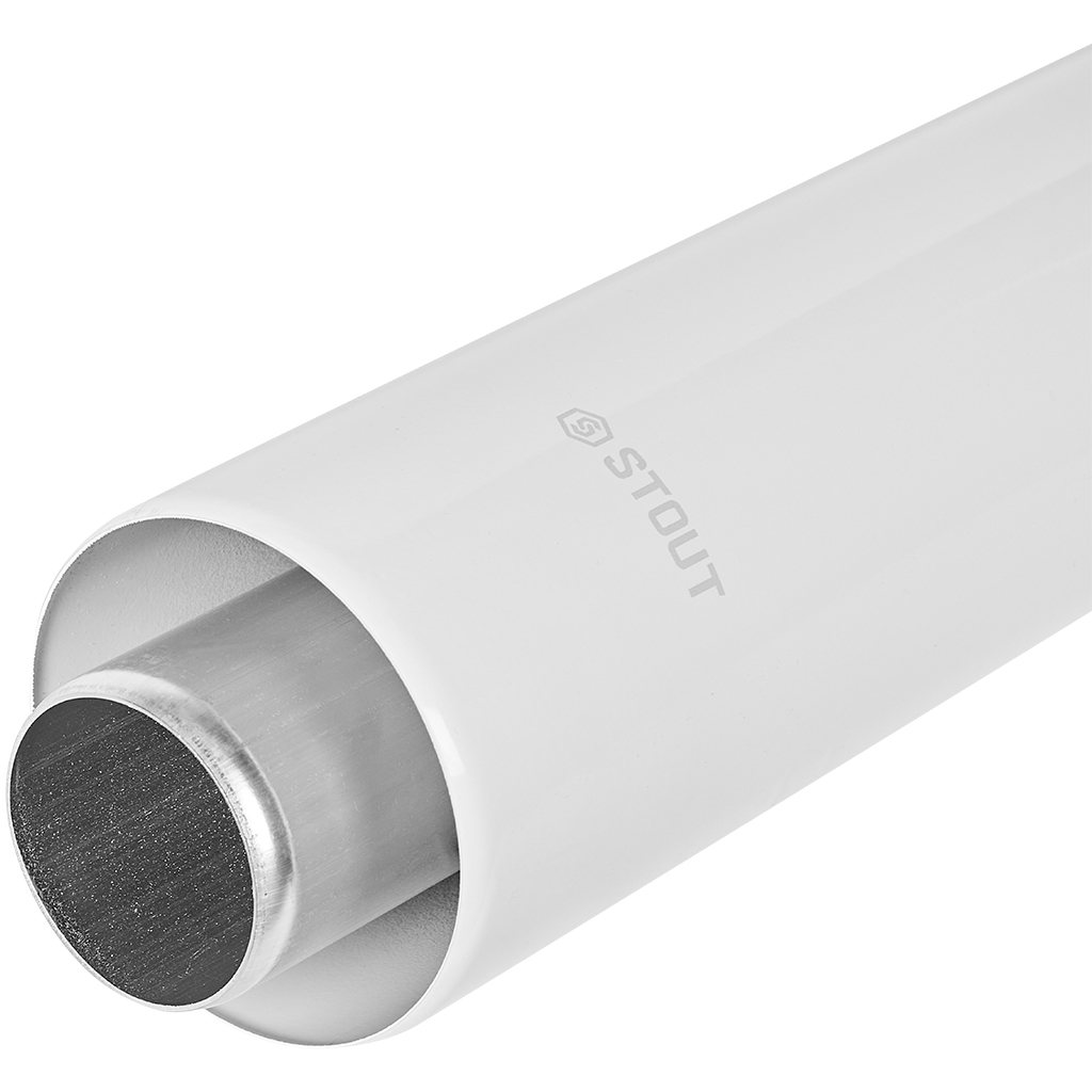 STOUT SCR-6010-001001 STOUT Горизонтальный проход через стену с наконечником Антилед традиц. коакс. D60(п)/100(п), L1000 (без декоративных накладок), SCR-6010-001001