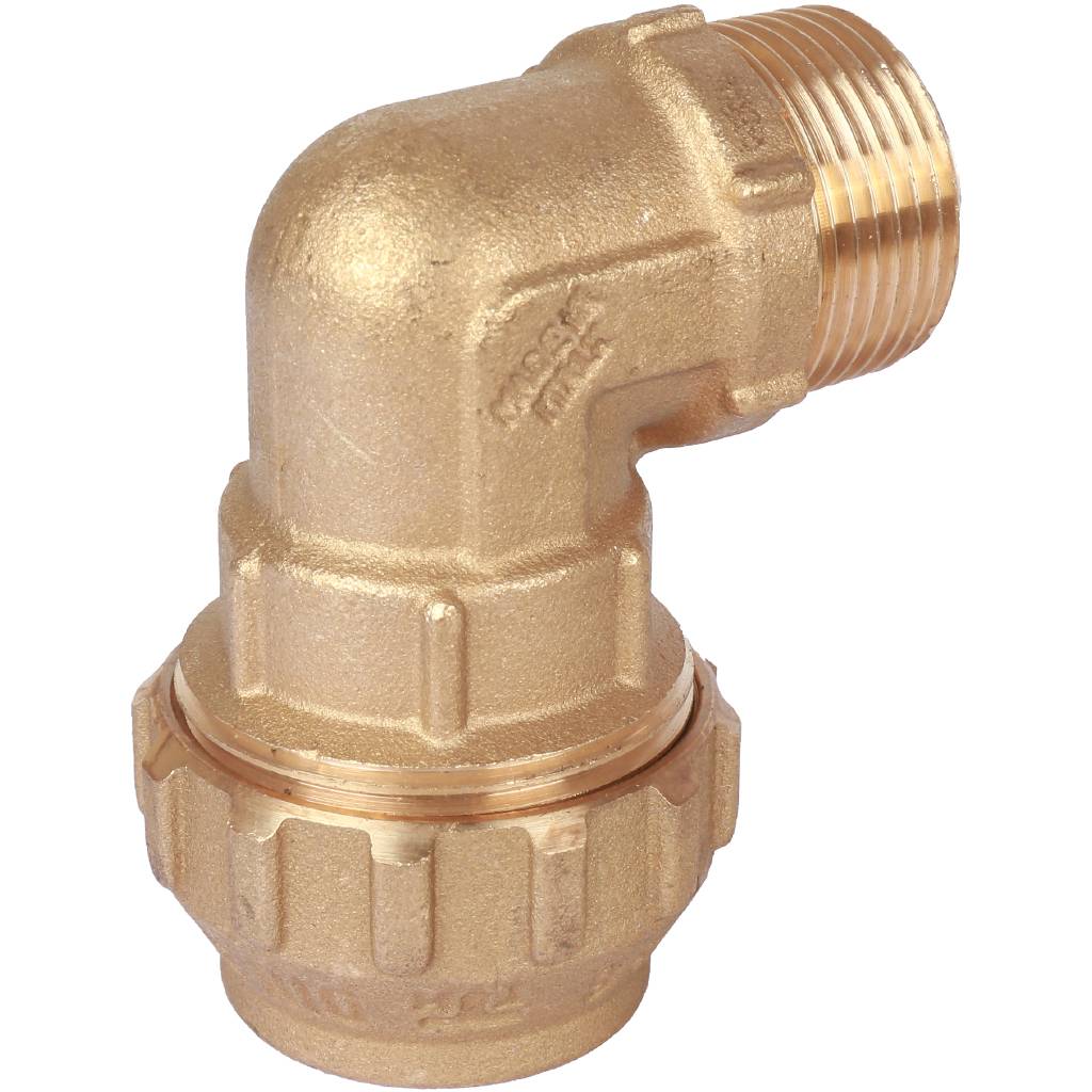 Угольник TIEMME с наружной резьбой 25х3/4 для труб ПНД винтовой, 3400032