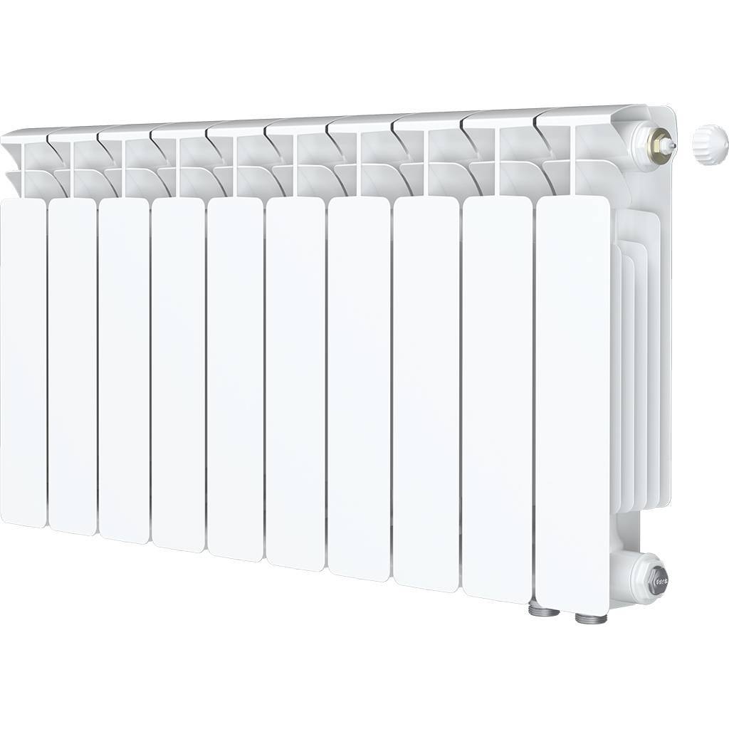 Радиатор биметаллический RIFAR BASE VENTIL 350 BVR 10 секций нижнее правое подключение (белый RAL 9016), 1RB35.VR-10