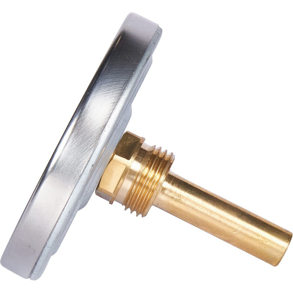 Термометр биметаллический ROMMER 80 мм 120 градусов с погружной гильзой 50 мм 1/2