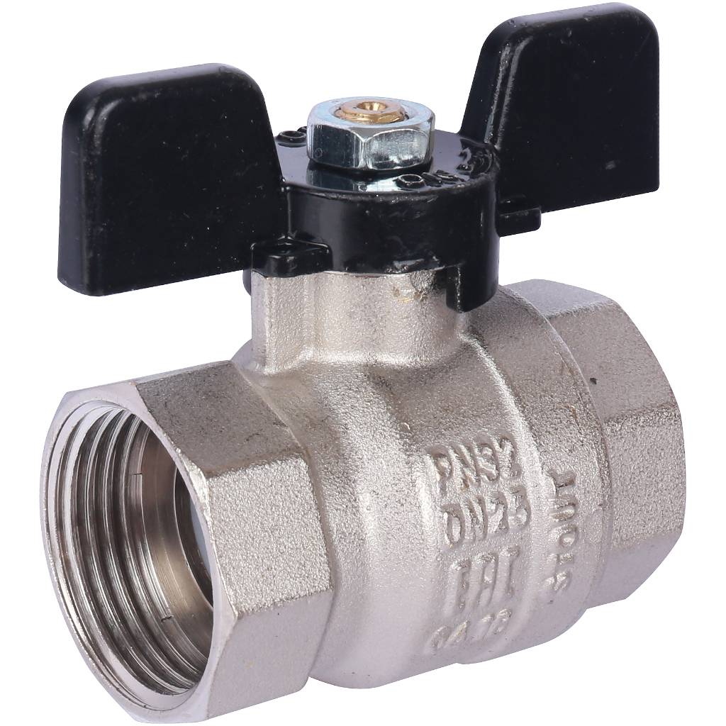 Кран шаровой стандартнопроходной STOUT SVB ВР/ВР, ручка бабочка 1