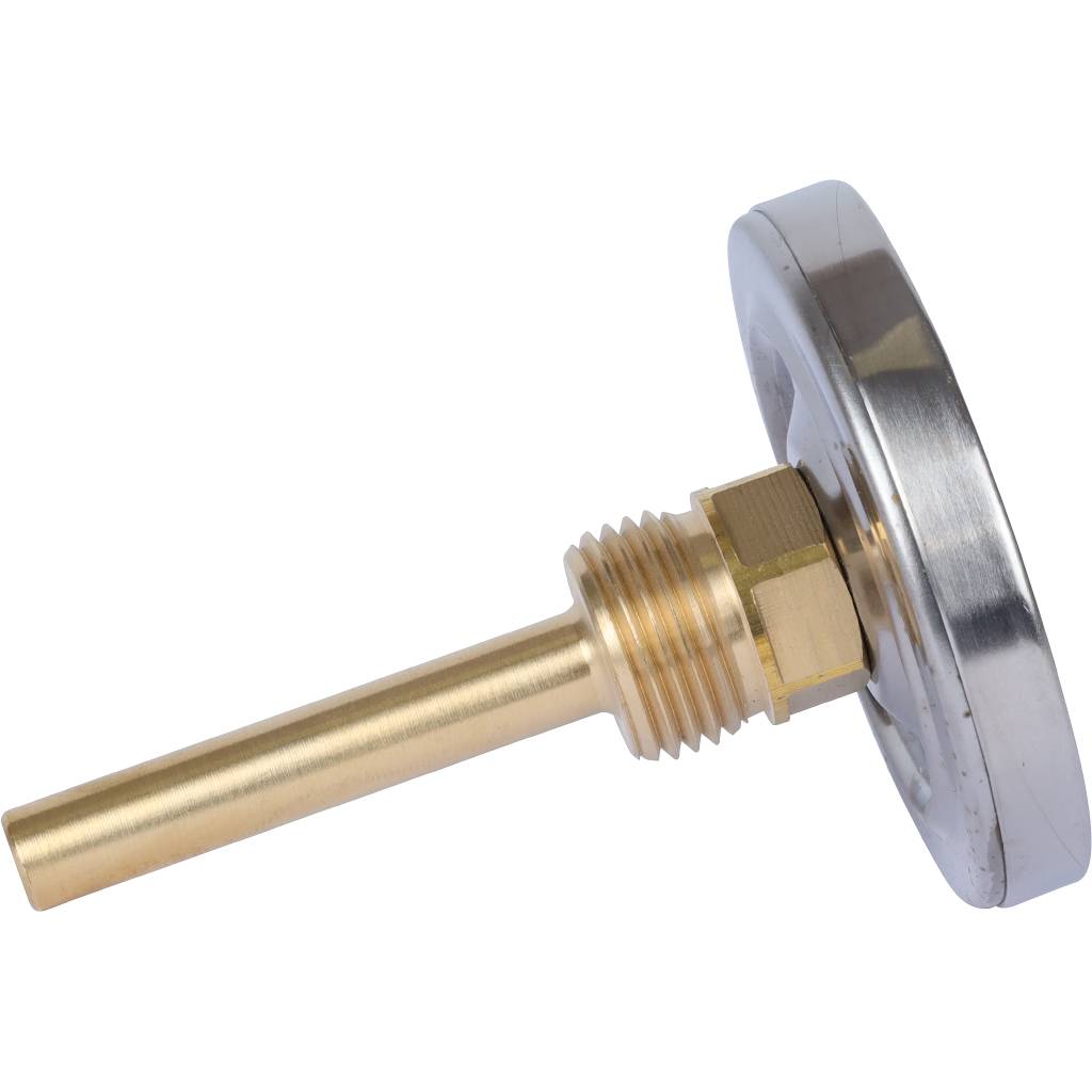 Термометр биметаллический погружной РОСМА 63 мм c гильзой 120 градусов 1/2 осевой шток 64х6 мм БТ-31.211