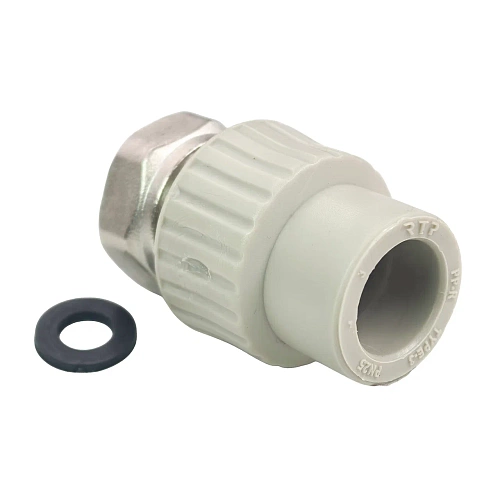 Муфта с накидной гайкой PPR 20х3/4,  серый, РТП