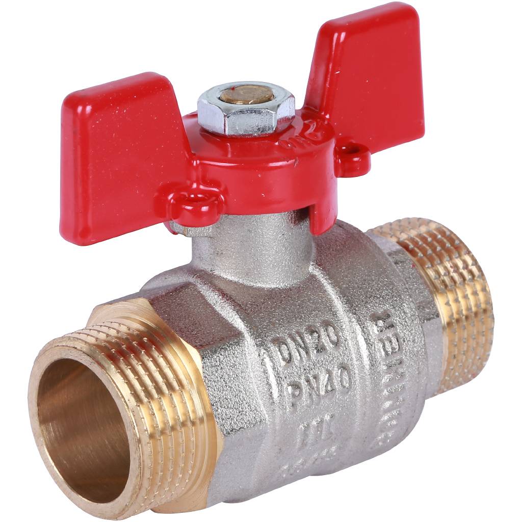 Кран шаровой ROMMER 3/4 НР/НР, ручка бабочка, RBV-0007-0410220