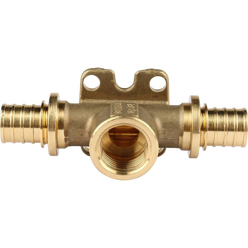 Тройник РЕХАУ RAUTITAN настенный с внутренней резьбой 20-Rp1/2-20 RX+ для труб из сшитого полиэтилена аксиальный