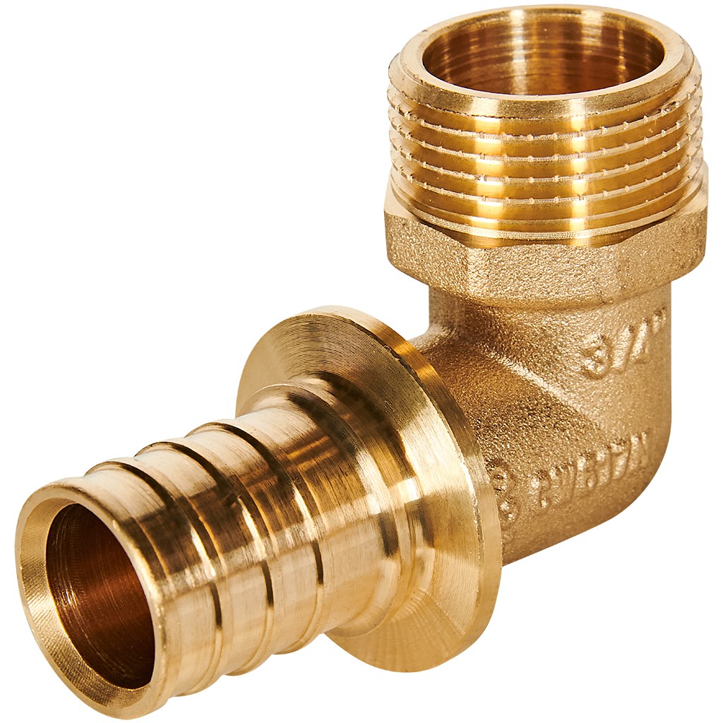 Угольник-переходник с наружной резьбой ROMMER 25xG 3/4 для труб из сшитого полиэтилена аксиальный