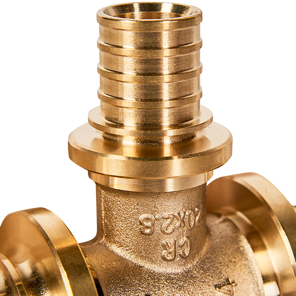 Тройник РЕХАУ с уменьшенным боковым проходом 32-20-32 MX для труб из сшитого полиэтилена аксиальный