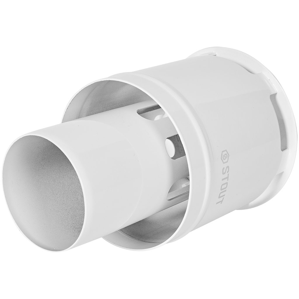 STOUT SCR-0080-800001 STOUT Оголовок вертикальный с ветрозащитой сварной традиц. D80(п) БЕЛЫЙ узкий, SCR-0080-800001