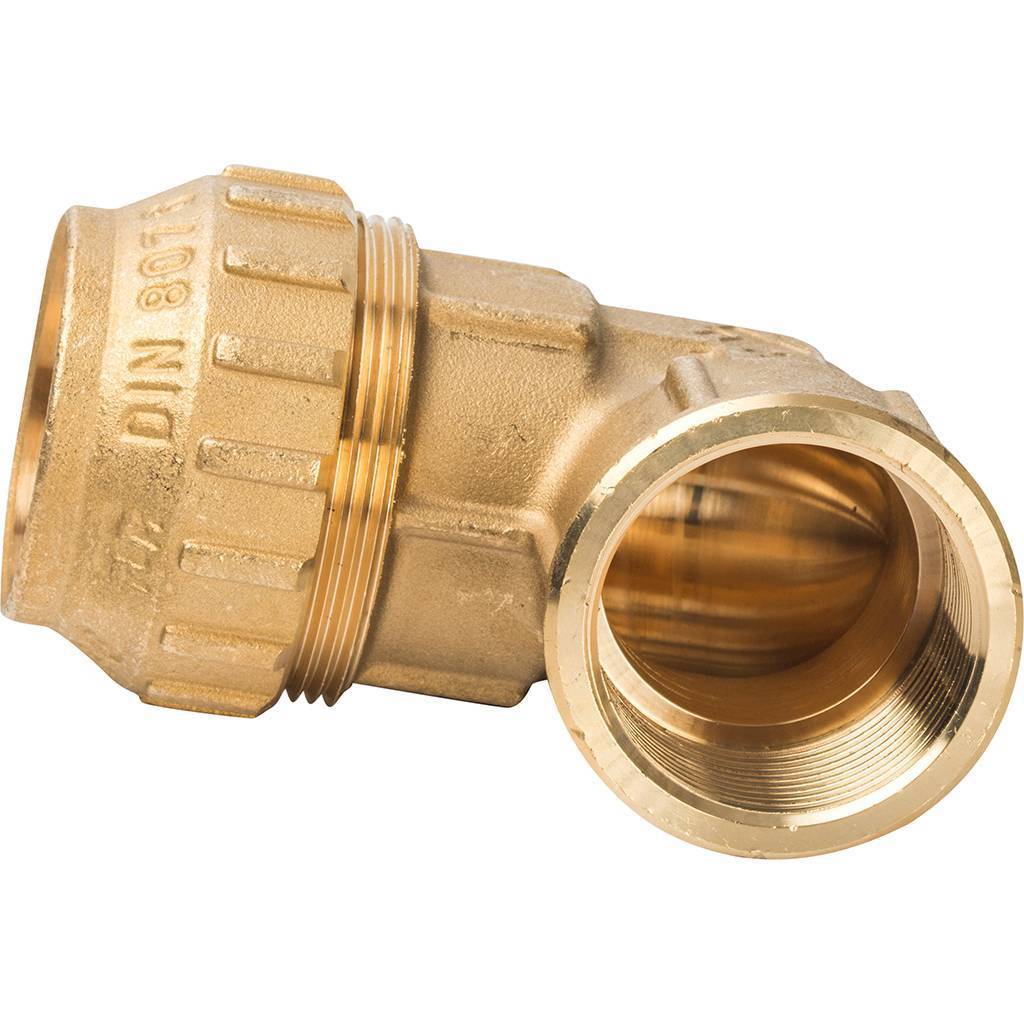 Угольник TIEMME с внутренней резьбой 40х1 1/4 для труб ПНД винтовой, 3400035