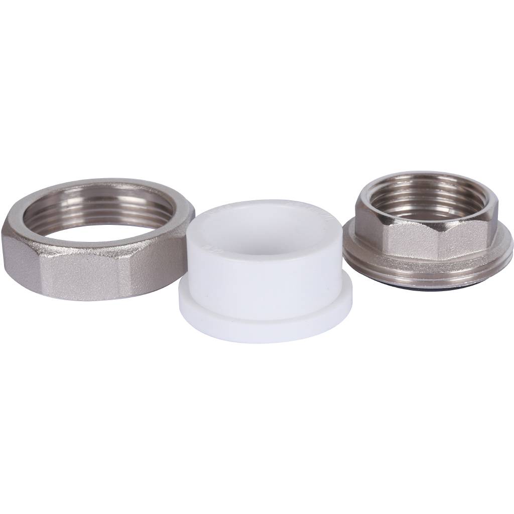 Муфта разъемная с внутренней резьбой Политэк 32х1 для полипропиленовых труб под сварку (цвет белый), 9801003201