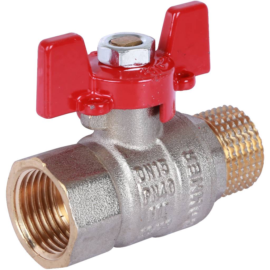 Кран шаровой ROMMER 1/2 ВН/НР, ручка бабочка, RBV-0004-0210215