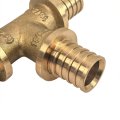 Тройник аксиальный, латунь,16, желтый, RTP