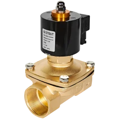 Клапан соленоидный (электромагнитный) STOUT прямого действия НО 220В G1 1/2 SSV-0020-220040