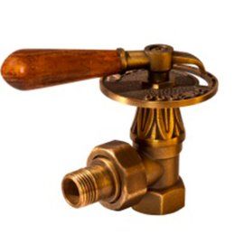 Вентиль RETROstyle латунный 1/2 с дер. ручкой угловой