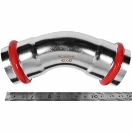 Угольник ROMMER 45° ВПр-ВПр, 42, из нержавеющей стали прессовой, RSS-1005-000042