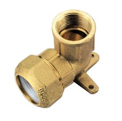 Угольник TIEMME с внутренней резьбой и креплением 20х1/2 для труб ПНД винтовой