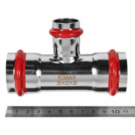 Тройник ROMMER переходной ВПр, 35х22х35, из нержавеющей стали прессовой, RSS-1014-352235