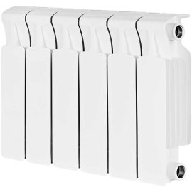 Радиатор биметаллический RIFAR MONOLIT 300 6 секций боковое подключение (белый RAL 9016), 3RM30-6