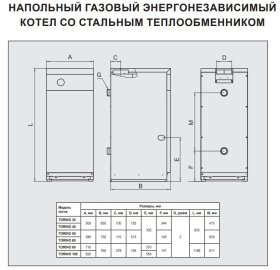 Газовый напольный котел Ferroli TORINO 100 со стальным теплообменником, 0QN016YA