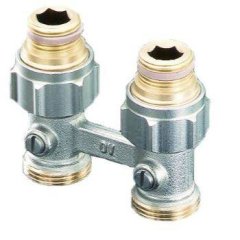 Запорно-присоединительный (ZB) узел OVENTROP Multiflex F прямой, для двухтрубных систем с ВР, 1015883
