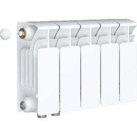 Радиатор биметаллический RIFAR BASE VENTIL 200 BVL 5 секций нижнее левое подключение (белый RAL 9016), 1RB20.VL-5