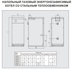 Газовый напольный котел Ferroli TORINO 80 со стальным теплообменником