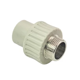 Муфта комбинированная PPR наружная резьба 20х3/4,  серый, РТП