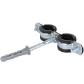 Комплект двойной хомут для труб STOUT хомут+шпилька шуруп +дюбель пластиковый 1/2 (20-24), SAC-0020-200012