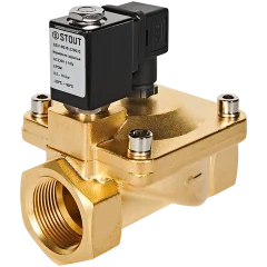 Клапан соленоидный (электромагнитный) STOUT непрямого (пилотного) действия НЗ 220В G1 1/4 SSV-0030-220032
