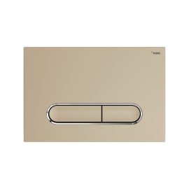 Панель смыва РЕХАУ NOVA ELLIPSE 002 с овальными клавишами, пластик, золотой, матовый, контур клавиш хром, глянцевый, 19102451001