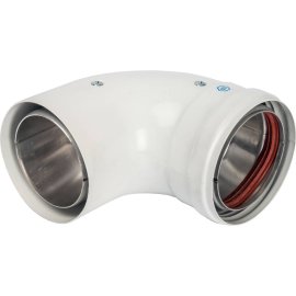 *SCA-0080-800090 STOUT элемент дымохода DN 80 отвод 90° утепленный п/м, SCA-0080-800090