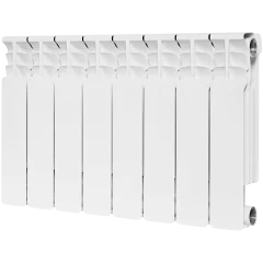 Радиатор биметаллический STOUT Space 350 8 секций боковое подключение RAL9016