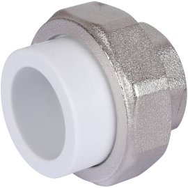Муфта разъемная с внутренней резьбой Политэк 25х3/4 для полипропиленовых труб под сварку (цвет белый), 9801002534