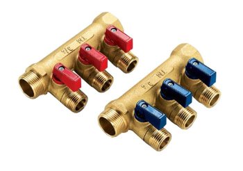 Коллектор распределительный с шаровыми кранами на 2 выхода TIEMME 3/4х1/2