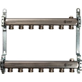 Коллектор из нержавеющей стали для радиаторной разводки STOUT 7 выходов
