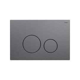 Панель смыва РЕХАУ NOVA ORB STEEL с круглыми клавишами с покрытием против отпечатков пальцев, нержавеющая сталь, брашированный графитовый, матовый, 19102621001