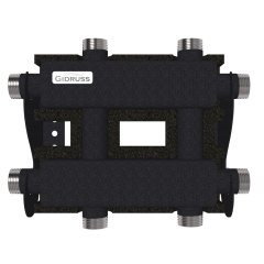 Модульный коллектор GIDRUSS MK-60-3DU.EPP (до 60 кВт, магистраль G 1, 2+1 контура G 1, EPP-термоизоляция, кронштейны K.UMS, цвет черный муар с серебром)