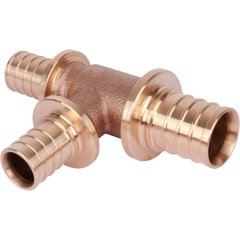 Тройник РЕХАУ RAUTITAN PLATINUM с уменьшенным боковым и торцевым проходами 32-25-25RX для труб из сшитого полиэтилена аксиальный