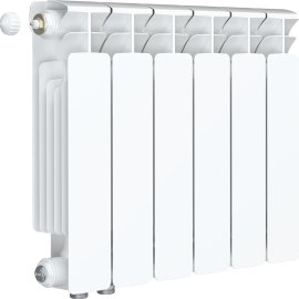 Радиатор биметаллический RIFAR BASE VENTIL 350 BVL 6 секций нижнее левое подключение (белый RAL 9016), 1RB35.VL-6