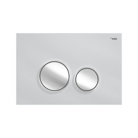 Панель смыва РЕХАУ NOVA ORB GLASS с круглыми клавишами, закаленное стекло, белый, клавиши и их контур хром, глянцевый, 19102901001