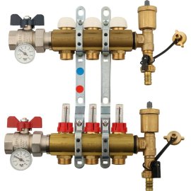Коллектор в сборе с расходомерами на 3 выхода TIEMME 1х3/4 ЕК, 3870008(3871G060503)