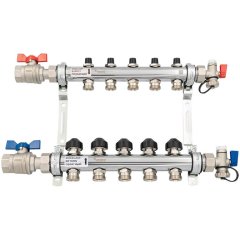 Комплект коллекторов с шаровыми кранами РЕХАУ HKV 5 контуров